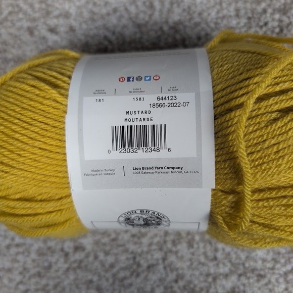 Lion Brand Yarn Vanna's Choice Bonus Bundle Mustard 100 Percent Acrylic - Picture 3 of 5